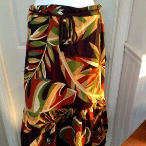 House of Harlow 1960 Maxi skirt; "L", Floral, Leaf pattern, Chic, Eclectic Lady